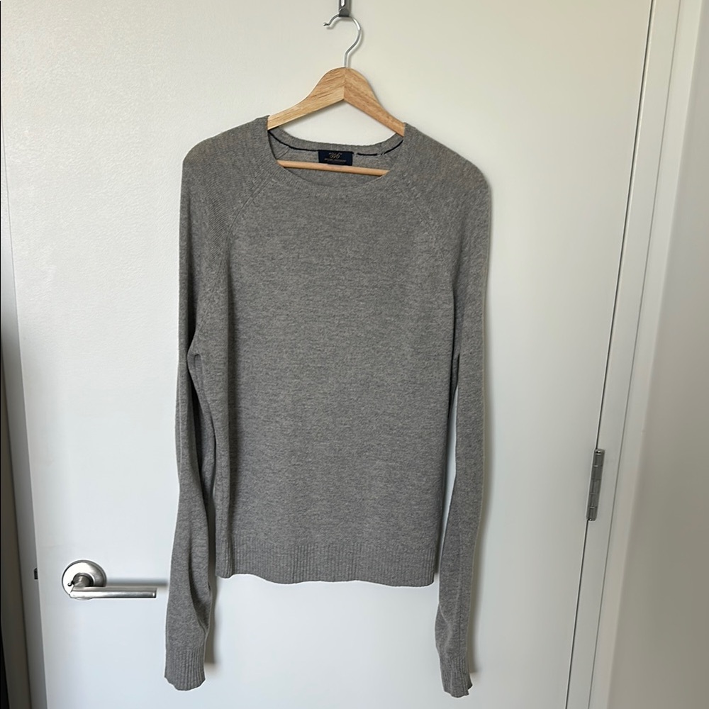 Brooks Brothers Classic Gray Crewneck Sweater